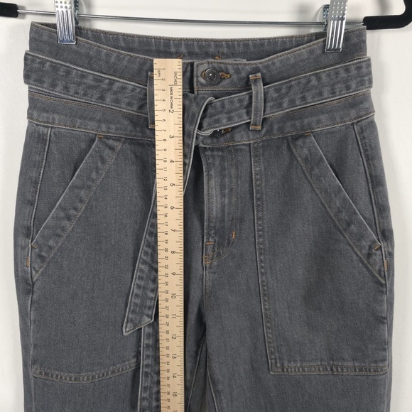 NWT VERONICA BEARD LOGAN Straight Leg Jeans Tie Belt Extra High Rise Size 26 - Picture 9 of 16